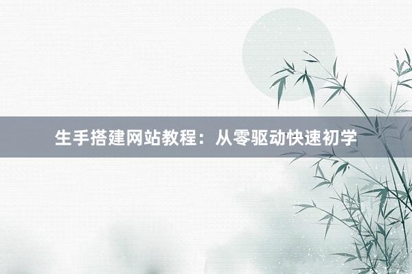 生手搭建网站教程：从零驱动快速初学