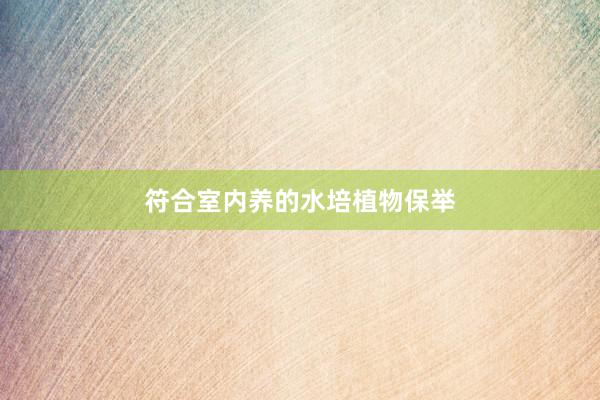 符合室内养的水培植物保举